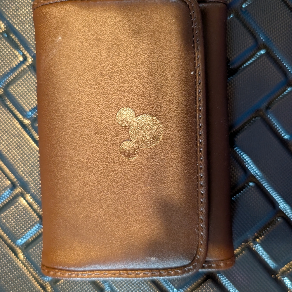 Brown Leather Wallet with Iconic Logo
